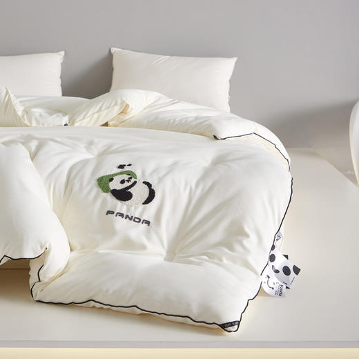 自然醒裸感熊猫毛巾绣被子棉被芯春秋被单双人加厚保暖冬被四季通用被褥LFS 商品图9