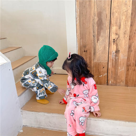 【39.9/套】儿童冬款法兰绒睡衣套装家居服1-12岁宝宝聚 商品图8