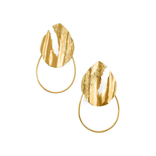 北京仓｜MISHO-TEXTURED HOOPS-赞达亚 Katy Perry同款 耳环（单只）［印度设计师］ 商品图1