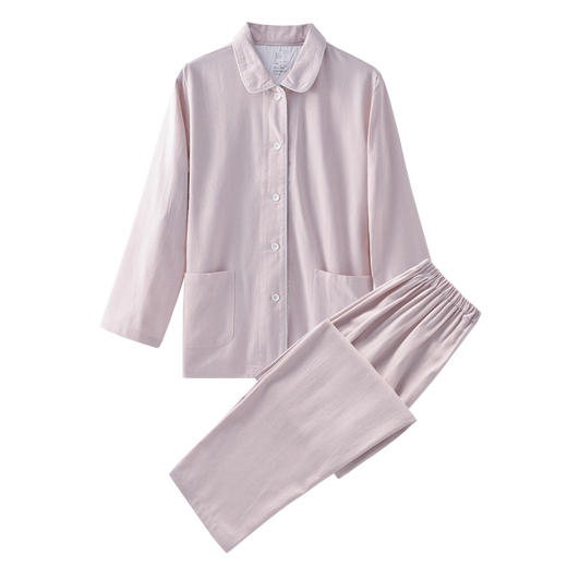 【法兰绒纯色家居服】法兰绒家居服纯色全棉情侣绒布厚款秋冬睡衣简约素色 商品图3