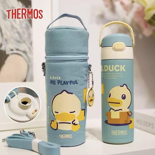 膳魔师THERMOS儿童保温杯直饮吸管水杯幼儿园上学专用B.Duck款 商品图6