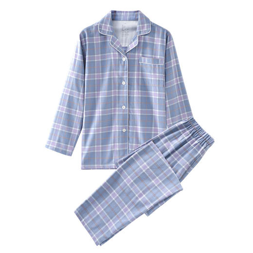 【法兰绒格纹家居服】法兰绒家居服全棉家居服格纹格子情侣睡衣秋冬加厚 商品图12