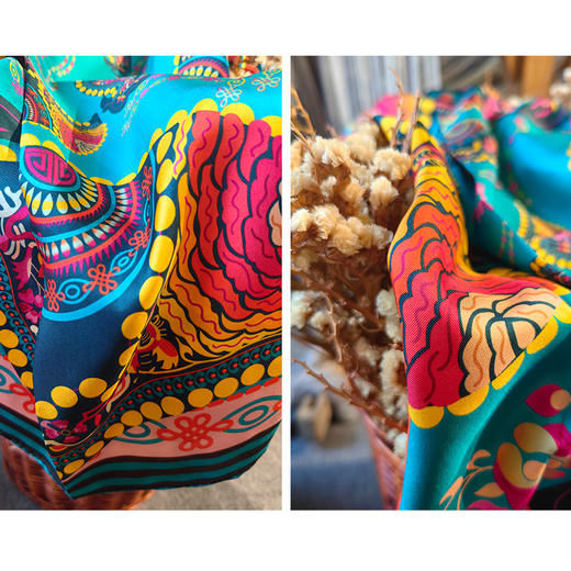 深山集市桑蚕丝小号丝巾 商品图3