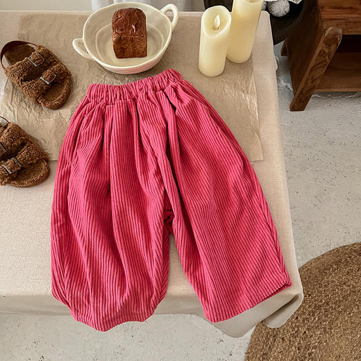 【曲线儿童裤，绒感十足！】女童灯芯绒裤秋装儿童裤子2023新款洋气小童长裤春秋休闲萝卜裤lm 商品图7