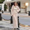 甜美针织套装女2023秋冬新款闪光纱线流苏针织开衫A字半身裙V2332695/V2332696 商品缩略图4
