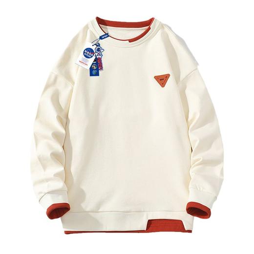 「四款配色」NASA About假两件圆领卫衣 男款秋季宽松休闲打底衫学生上衣 商品图4