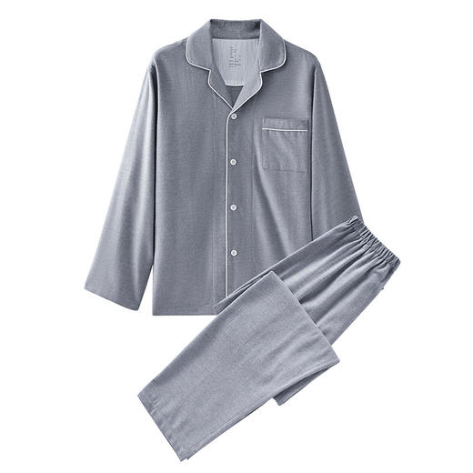 【法兰绒纯色家居服】法兰绒家居服纯色全棉情侣绒布厚款秋冬睡衣简约素色 商品图8