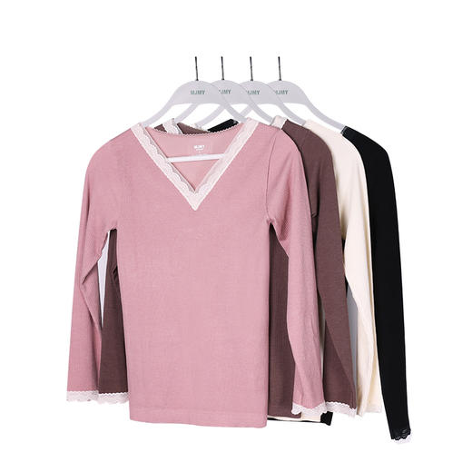 美季美优V领蕾丝发热单衣B340404 商品图4