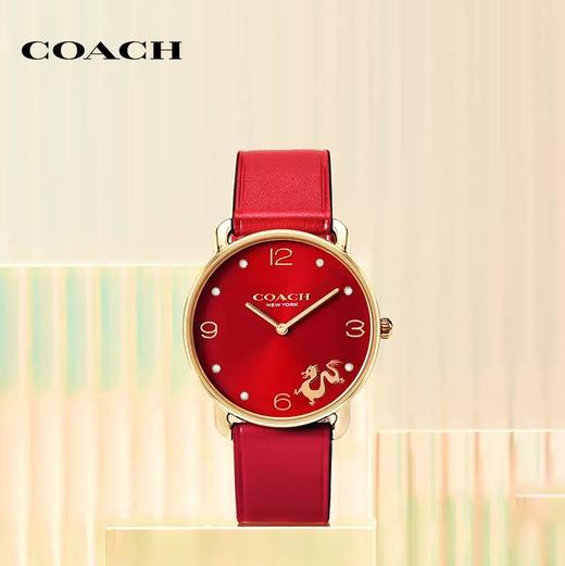 【情人节礼物】【下单送玫瑰金钛钢手镯】明星同款 COACH 蔻驰 中国龙年生肖限定手表 简约皮带石英女表 商品图3