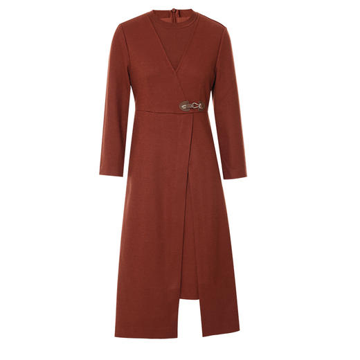 EITIE爱特爱冬季新款高腰修身优雅假两件连衣裙7207928 商品图5