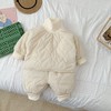 【抓绒毛圈内衬，温柔呵护宝宝肌肤！】童装婴儿套装韩版秋冬款男女儿童衍缝加绒套装夹棉套装宝宝外出服lm 商品缩略图6