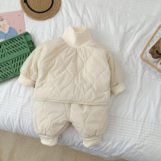 【抓绒毛圈内衬，温柔呵护宝宝肌肤！】童装婴儿套装韩版秋冬款男女儿童衍缝加绒套装夹棉套装宝宝外出服lm 商品图6