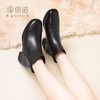 信诺真皮舒适短靴2023新款秋冬季中年粗跟妈妈鞋软底加绒女士皮鞋23M519-6D 商品缩略图2