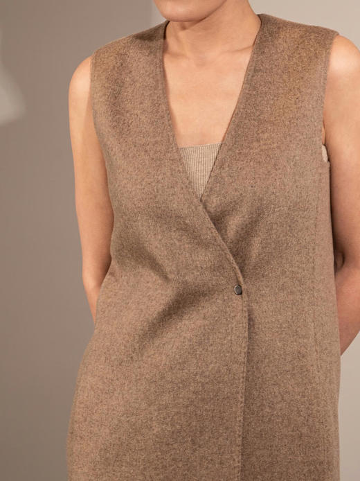 Puree｜#0515 Vest dress 羊绒羊毛混纺马甲裙 [ 茉莉米夹花 / 棕驼 / 苔藓绿夹花 ] 商品图7