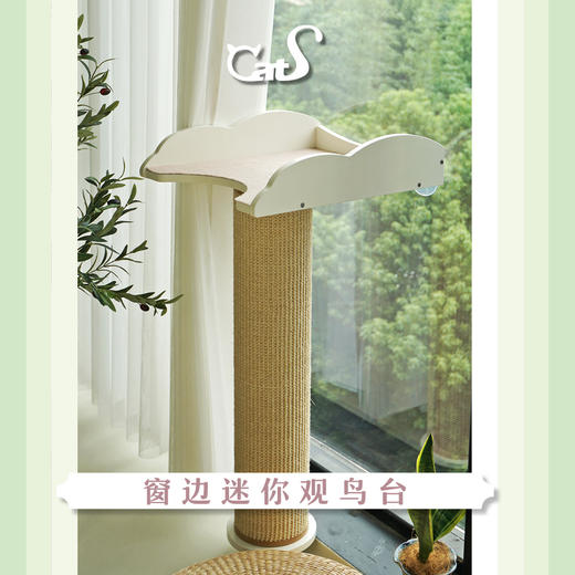 CatS猫家具 迷你看鸟台 猫爬架观景台剑麻猫抓柱吸盘占地小 商品图1