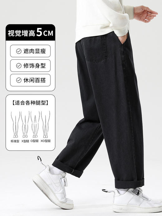 「3色可选」NASA夏季男士休闲裤 潮流卡其色工装纯棉宽松直筒抽绳大码长裤子下装 商品图1