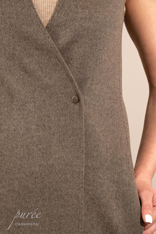 Puree｜#0515 Vest dress 羊绒羊毛混纺马甲裙 [ 茉莉米夹花 / 棕驼 / 苔藓绿夹花 ] 商品图12