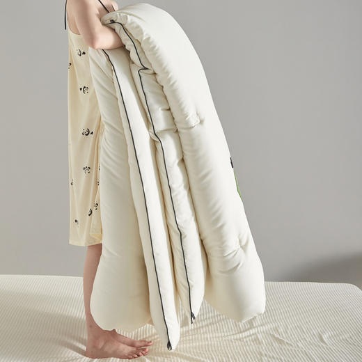 自然醒裸感熊猫毛巾绣被子棉被芯春秋被单双人加厚保暖冬被四季通用被褥LFS 商品图6