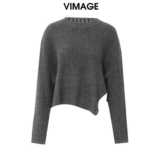 VIMAGE纬漫纪冬季新款洋气宽松小众设计针织衫上衣V2001618 商品图5