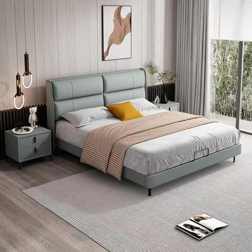 欧瑞驰 床 现代风格 触面复合真皮，实不框架床头+E1级中纤板床边，高密海绵，钢铁实木排骨架碳素钢铁脚[免费送装，偏远地区除外] 商品图2