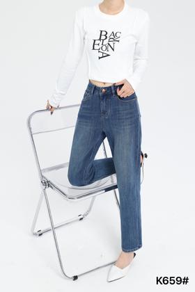 女牛仔烟管裤K659