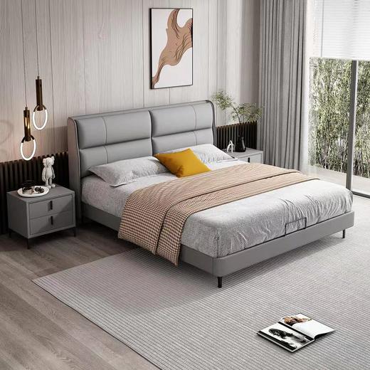 欧瑞驰 床 现代风格 触面复合真皮，实不框架床头+E1级中纤板床边，高密海绵，钢铁实木排骨架碳素钢铁脚[免费送装，偏远地区除外] 商品图3