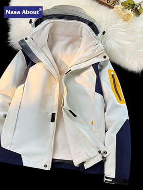 「三合一！数款可选」NASA联名三合一冲锋衣 男女款2023可拆卸户外春秋季外套防风防水服上衣