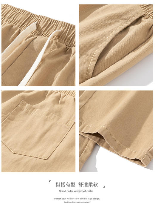 「3色可选」NASA夏季男士休闲裤 潮流卡其色工装纯棉宽松直筒抽绳大码长裤子下装 商品图2