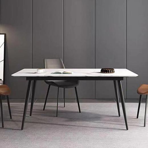 欧瑞驰 现代简约 餐桌 黑砂碳素钢+岩板[免费送装，偏远地区除外] 商品图0