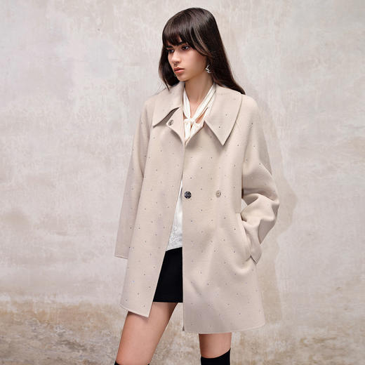 MAXRIENY复古风翻领大衣23秋冬极简外套女 商品图2