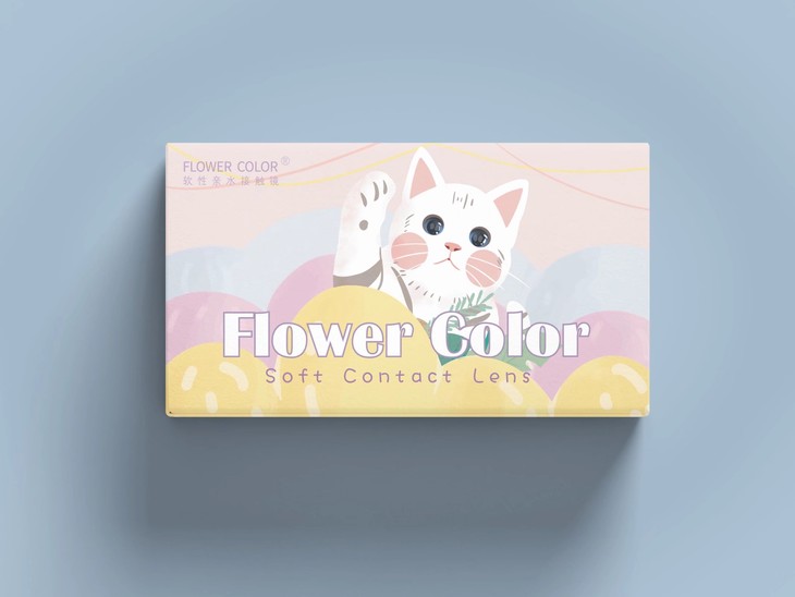 FLOWERCOLOR 年抛隐形眼镜 椰蓉奶冻巧 14.0mm 1副/2片 左右度数可不同-VVCON美瞳商城5