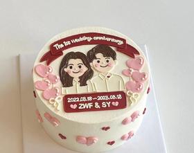 黑巢-纪念日手绘蛋糕生日蛋糕