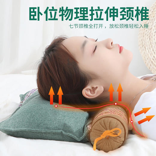 艾草连体颈椎枕多功能护颈枕睡眠家用纯艾组合枕艾草热敷艾灸枕头 商品图2