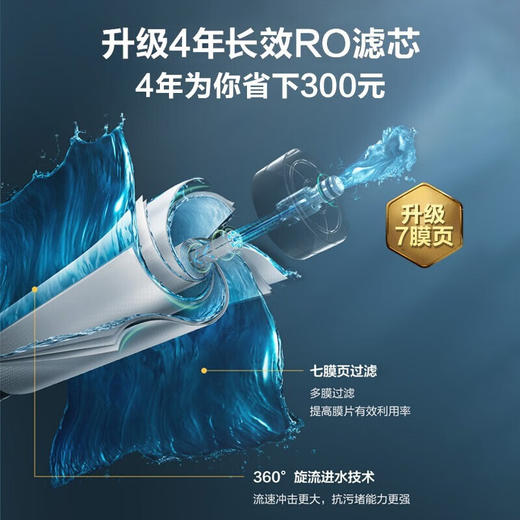 美的（Midea）MRO806-2000 净水器家用厨下五级过滤直饮机RO反渗透过滤花生净水机  旗舰800G大通量 商品图5