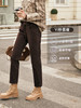 OLrain欧芮儿咖啡色直筒牛仔裤女秋冬2023新款百搭弹力加绒烟管裤 商品缩略图0