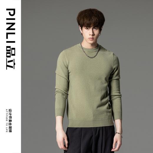 PINLI品立秋季新款男圆领长袖套头针织衫打底毛衣GD233210117 商品图3
