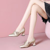 尖头粗跟高跟鞋，花朵时装乐福鞋单鞋女SY-217-125 商品缩略图1