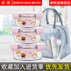 ins韩国风粉色盖小花玻璃饭盒分格女生保鲜碗碗微波炉饭盒便当盒 商品缩略图5