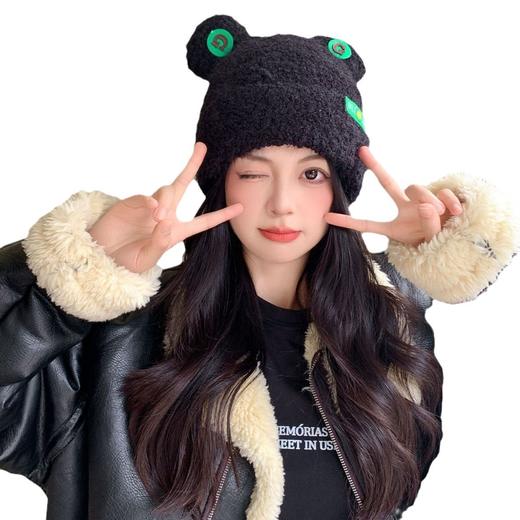 【韩版可爱小熊帽，针织帽潮显脸小！】大头围软糯可爱小熊耳朵毛绒帽，女秋冬季保暖显脸小，宽松甜美护耳帽 商品图4