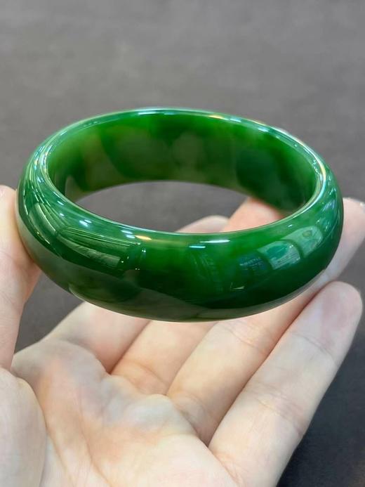 玉美人菲菲/和田玉碧玉手镯—宽版碧玉手镯 商品图1