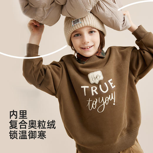 【上身百搭不显臃肿】字母印花加绒卫衣PQWY2325 商品图2