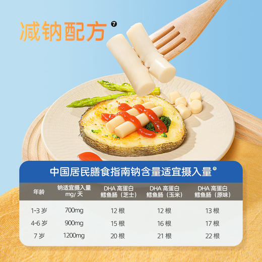 【宝宝馋了】DHA高蛋白鳕鱼肠（原味/玉米味/芝士味）  双重DHA 送12月+婴幼儿食谱 商品图4