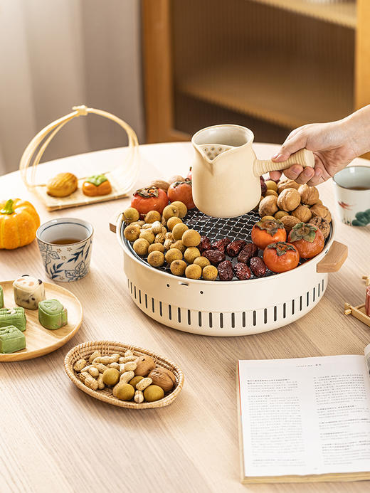 摩登主妇围炉煮茶器具全套家用室内烤火烧烤炉烤茶套装户外煮茶器 商品图3