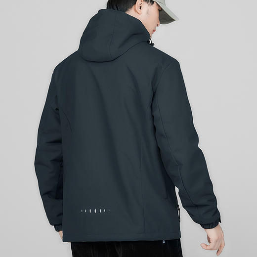 【特大码】【新款DNY】大依优型大码连帽外套可拆卸帽薄绒抓绒夹克风衣休闲弹力男宽松加肥加大码上衣胖子 商品图1