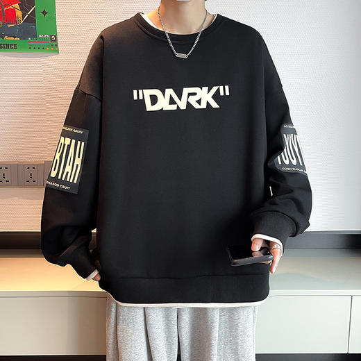 【一口价】【新款DPJ】大依优型大码印花长袖卫衣加肥加大肥佬休闲宽松透气上衣秋装打底男士胖子 商品图1