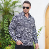 【一口价】【特大码】【新款DM】大依优型长袖衬衫花衬衫斑马纹男宽松加肥加大码男士休闲商务衬衣上衣胖子 商品缩略图2