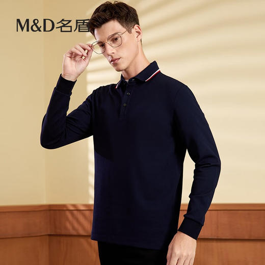 【名盾】MD名盾男士polo衫秋季商务休闲纯色棉质翻领保罗衫11594 商品图2