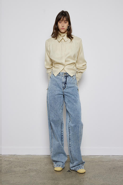 腰部抽绳短款衬衣 商品图1