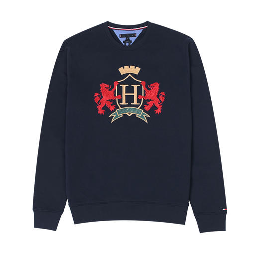 秋季新款 男士休闲时尚 精致家族徽章刺绣图案 圆领套头卫衣 T-1209 商品图13