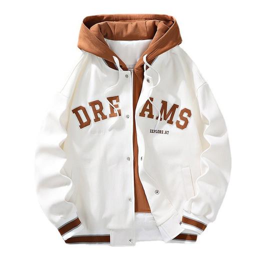 「三款配色！加不加绒两款」NASA联名春秋男士外套 宽松休闲加肥加大码胖子加绒冬季棒球服夹克上衣 商品图4